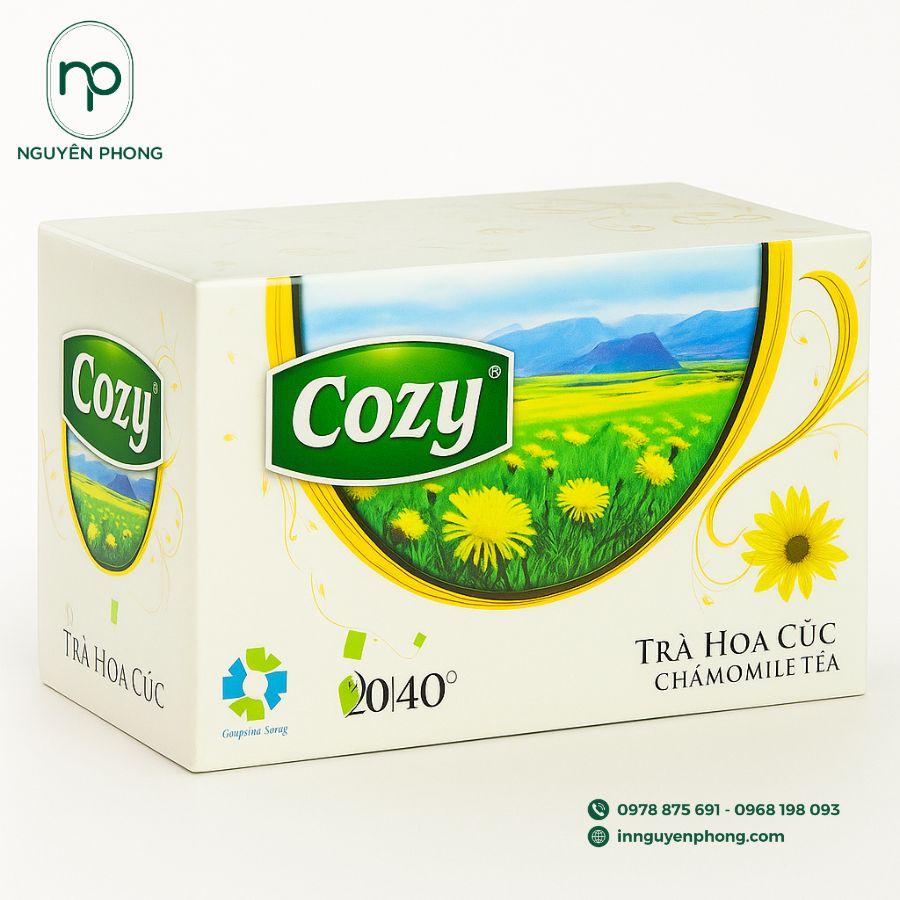 In hộp giấy đựng trà hoa cúc đẹp